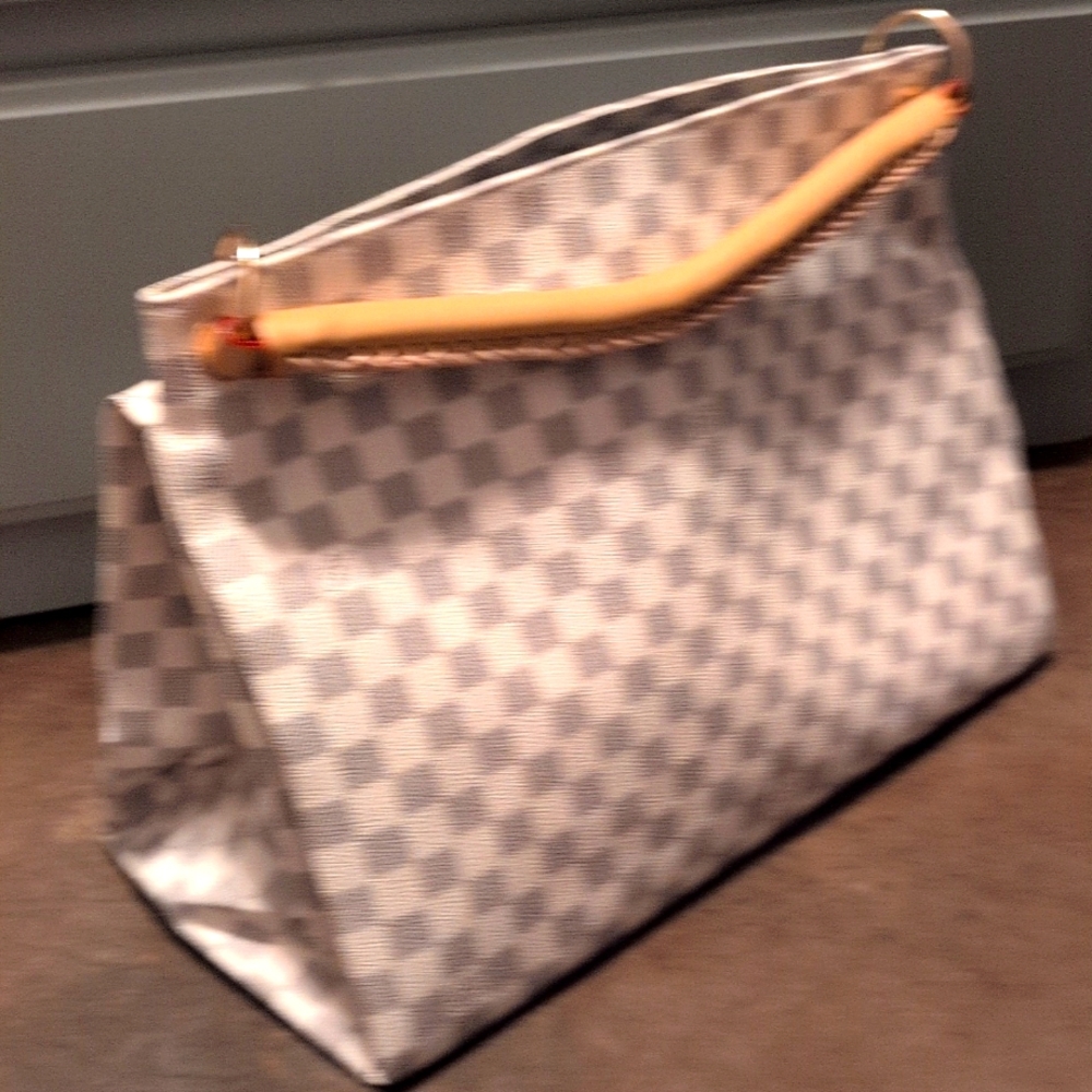 Gray and White Spacious Shoulder Bag NWOT